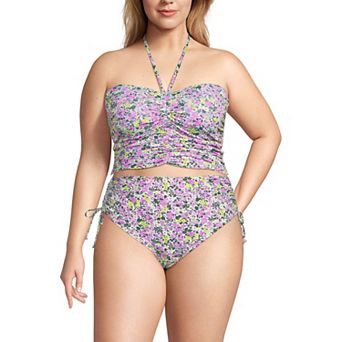 Plus Size Lands' End Size Ruched Halter Tankini Top