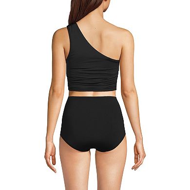 Women's Lands' End Long Ruched One Shoulder Tankini Top