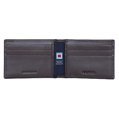 Men's Nautica Pop Color Leather RFID-Blocking Front Pocket Wallet