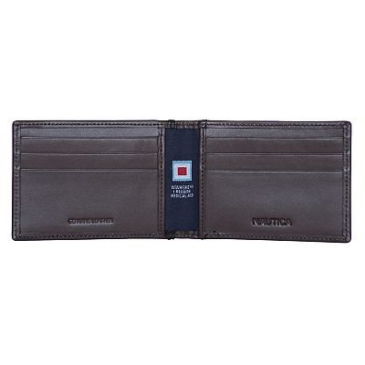 Men's Nautica Pop Color Leather RFID-Blocking Front Pocket Wallet
