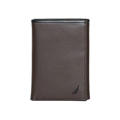 Nautica Men's Genuine Vintage Leather Credit Card ID Trifold Wallet – 31NU11X026