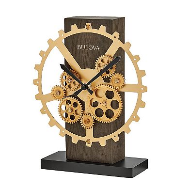 Bulova B8905 Moving Cogs Accent Tabletop Clock