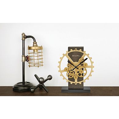 Bulova B8905 Moving Cogs Accent Tabletop Clock