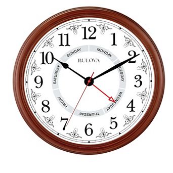 Bulova C4804 Daily Old School Brown Cherry Wall Clock