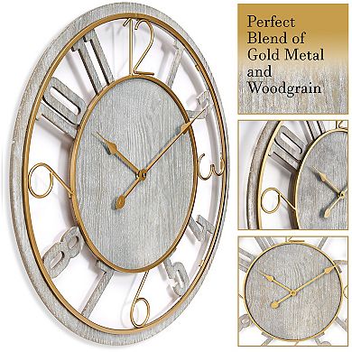 Sorbus 24" Modern Wall Clock - Sleek Design, Analog Display