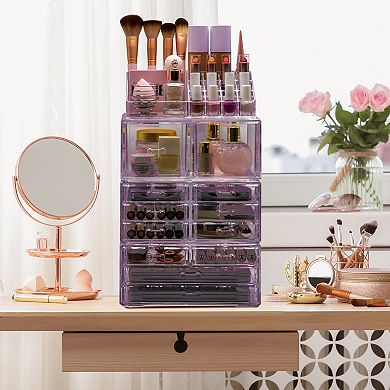 Sorbus X-Large Makeup and Jewelry Organizer Case - 4 Piece Set (12 Drawers)