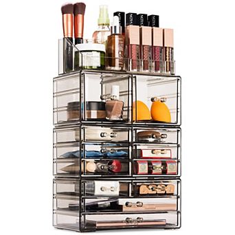 Sorbus X-Large Makeup and Jewelry Organizer Case - 4 pc Set (12 Drawers)