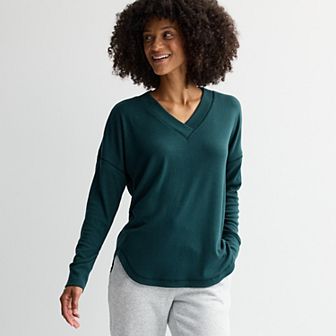 Women's Tek Gear® Rib V-Neck Tunic Top