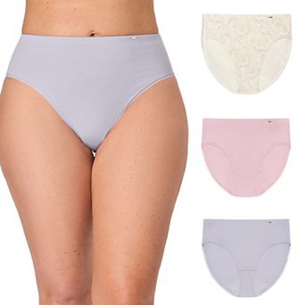 Bali® Lux Cotton Essentials Hi-Cut Underwear 3 pk DFLEH3