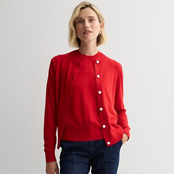 Women's Nine West Crewneck Cardigan
