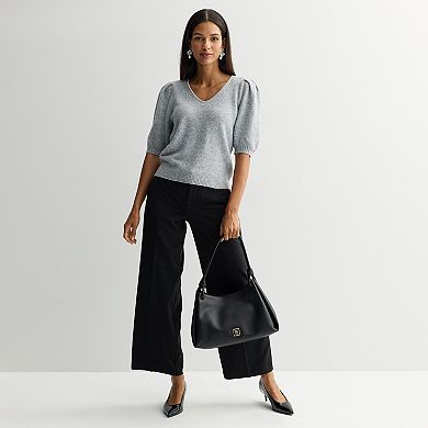 Women's Nine West V-Neck Puff Sleeve Top