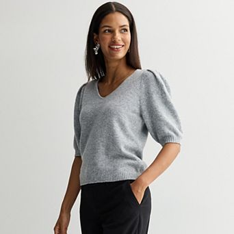 Women's Nine West V-Neck Puff Sleeve Top