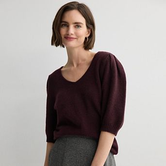 Women's Nine West V-Neck Puff Sleeve Top