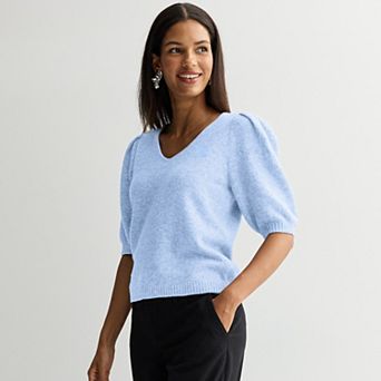 Women's Nine West V-Neck Puff Sleeve Top