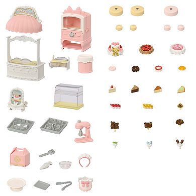 Calico Critters Village Cake Shop Playset with Furniture and Accessories