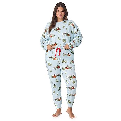 Plus Size Beauty Sleep Social 2-pc. Cozy Long Sleeve Henley Pajama Top & Pajama Joggers Set