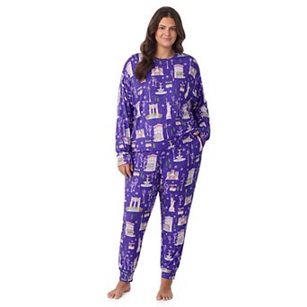 Plus Size Beauty Sleep Social 2 pc Cozy Long Sleeve Henley Pajama Top & Pajama Joggers Set