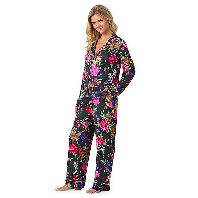 Women's Beauty Sleep Social 2-pc. Cozy Long Sleeve Notch Collar Pajama Top & Pajama Bottoms Set