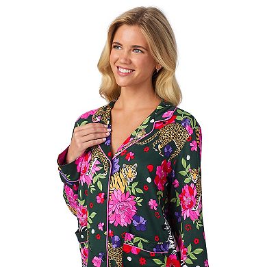 Women's Beauty Sleep Social 2-pc. Cozy Long Sleeve Notch Collar Pajama Top & Pajama Bottoms Set