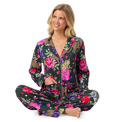 Women's Beauty Sleep Social 2-pc. Cozy Long Sleeve Notch Collar Pajama Top & Pajama Bottoms Set