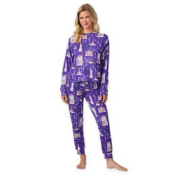 Women's Beauty Sleep Social 2 pc Cozy Long Sleeve Henley Pajama Top & Pajama Joggers Set