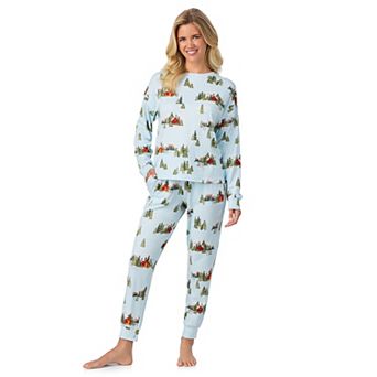 Women's Beauty Sleep Social 2 pc Cozy Long Sleeve Henley Pajama Top & Pajama Joggers Set