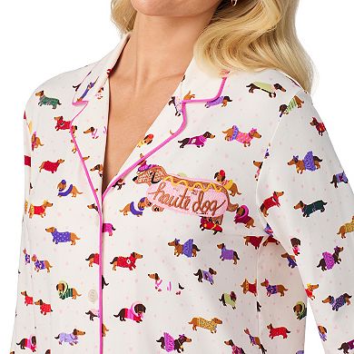 Women's Beauty Sleep Social Cozy 2-pc. Long Sleeve Notch Collar Pajama Top & Pajama Shorts Set