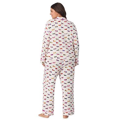 Plus Beauty Sleep Social Cozy 2-pc. Long Sleeve Notch Collar Pajama Top & Pajama Pants Set