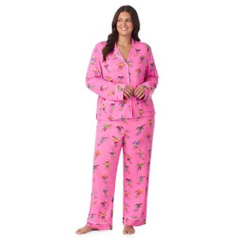 Women's Beauty Sleep Social Cozy 2 pc Long Sleeve Notch Collar Pajama Top & Pajama Pants Set