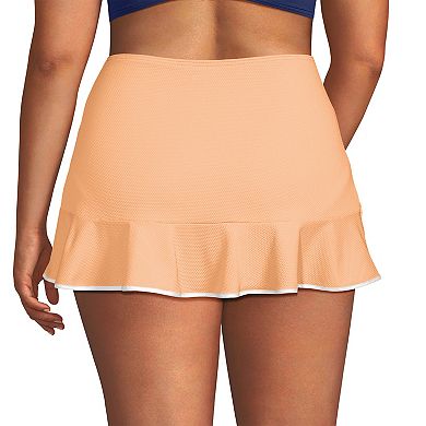 Plus Size Lands' End Pique Ruffle Hem Mini Swim Bottoms
