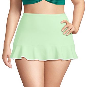 Plus Size Lands' End Pique Ruffle Hem Mini Swim Bottoms
