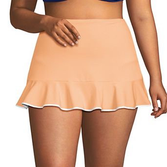 Plus Size Lands' End Pique Ruffle Hem Mini Swim Bottoms