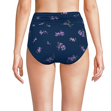 Women's Lands' End Ruched High Waisted Swim Bottoms