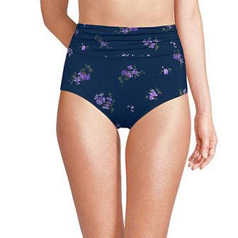 Women's Lands' End Ruched High Waisted Swim Bottoms