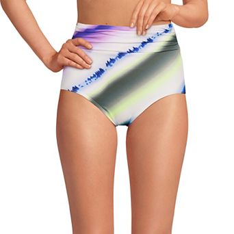 Women's Lands' End Ruched High Waisted Swim Bottoms
