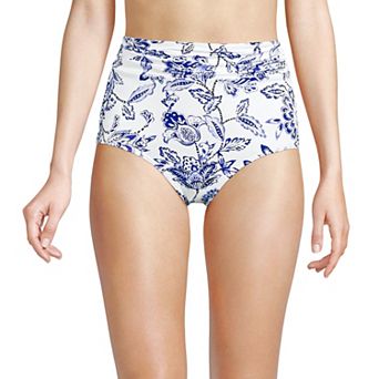 Women's Lands' End Ruched High Waisted Swim Bottoms