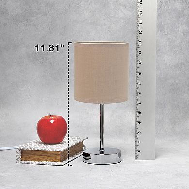 Creekwood Home Nauru 11.81" Two Pack Traditional Petite Metal Stick Bedside Table Desk Lamp Set