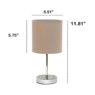 Creekwood Home Nauru 11.81" Two Pack Traditional Petite Metal Stick Bedside Table Desk Lamp Set
