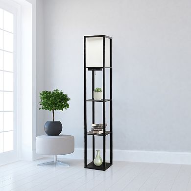 Creekwood Home Classix 62.5" Multifunctional 3-Tier Storage and Display Floor Lamp