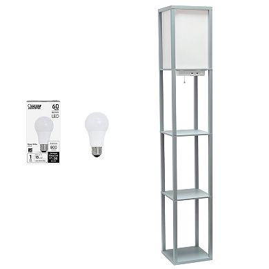 Creekwood Home Classix 62.5" Multifunctional 3-Tier Storage and Display Floor Lamp