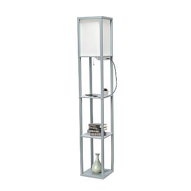 Creekwood Home Classix 62.5" Multifunctional 3-Tier Storage and Display Floor Lamp