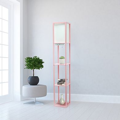 Creekwood Home Classix 62.5" Multifunctional 3-Tier Storage and Display Floor Lamp