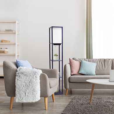 Creekwood Home Classix 62.5" Multifunctional 3-Tier Storage and Display Floor Lamp