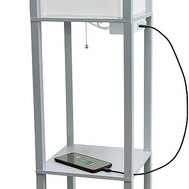 Creekwood Home Classix 62.5" Multifunctional 3-Tier Storage and Display Floor Lamp