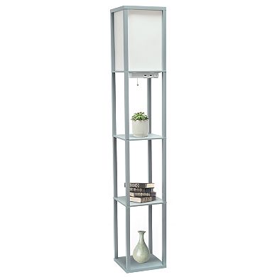 Creekwood Home Classix 62.5" Multifunctional 3-Tier Storage and Display Floor Lamp