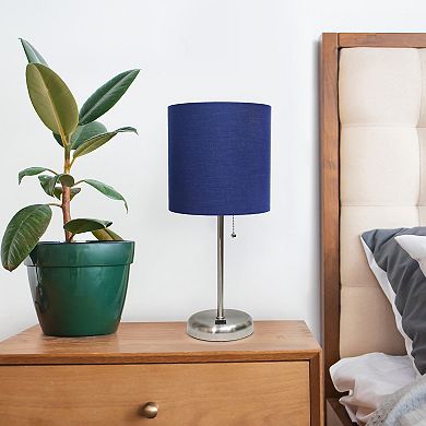Creekwood Home Oslo 19.5" Contemporary Bedside USB Port Feature Standard Metal Table Desk Lamp