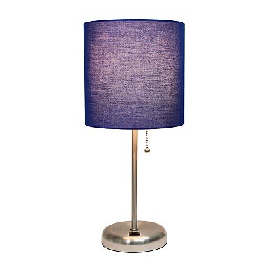 Creekwood Home Oslo 19.5" Contemporary Bedside USB Port Feature Standard Metal Table Desk Lamp