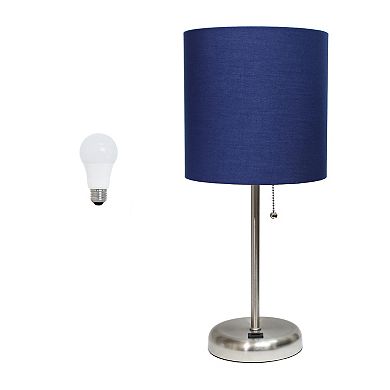 Creekwood Home Oslo 19.5" Contemporary Bedside USB Port Feature Standard Metal Table Desk Lamp