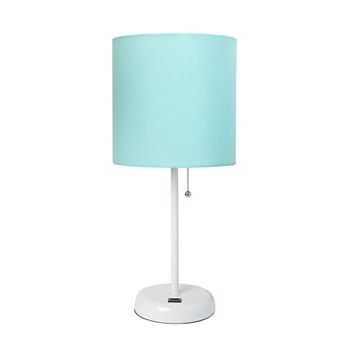 Creekwood Home Oslo 19.5" Contemporary Bedside USB Port Feature Standard Metal Table Desk Lamp
