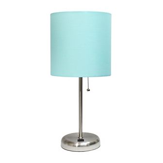 Creekwood Home Oslo 19.5" Contemporary Bedside USB Port Feature Standard Metal Table Desk Lamp